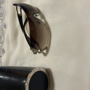 Bvlgari Sunglasses 6038-B 278/13 Brown Crystal Frames with Brown Shield Lens